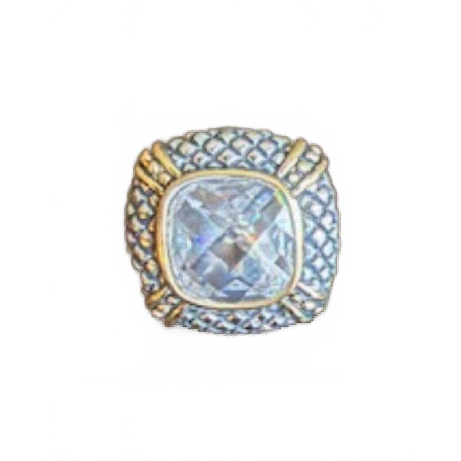 New P & K Jewelry Women's Sterling Clear Stone Ring In Silver